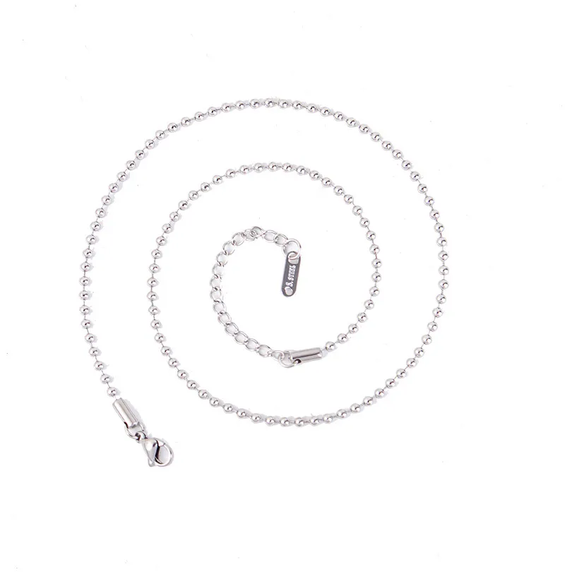 Catene 1 pz Acciaio inossidabile Sottile Perline a Sfera Collana a Catena Unisex 5 Colori 40 5cm/17.7inch Lunghezza 2mm_voghion.com