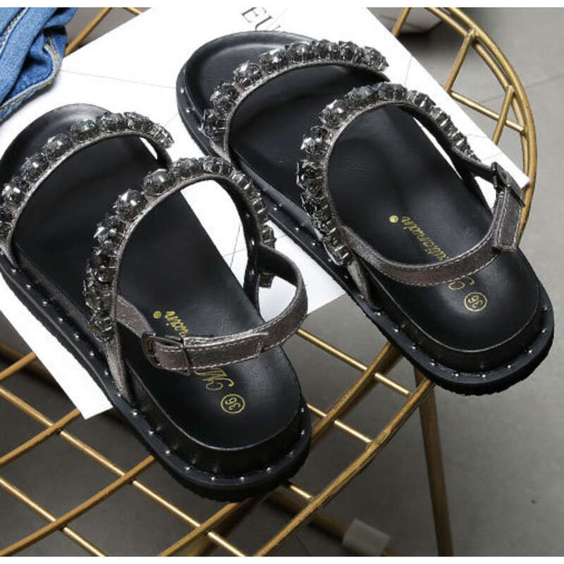 Chaussures de plage plates et décontractées pour femmes, bout ouvert, semelle épaisse, boucle unique, été 2025_voghion.com