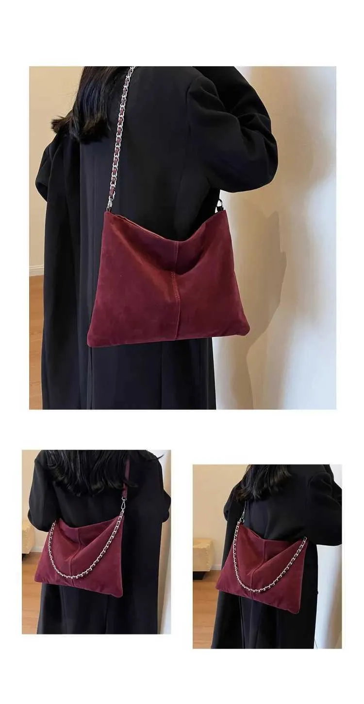 Stylish Women's Suede Shoulder Bag Large Capacity Leather Handbag_voghion.com