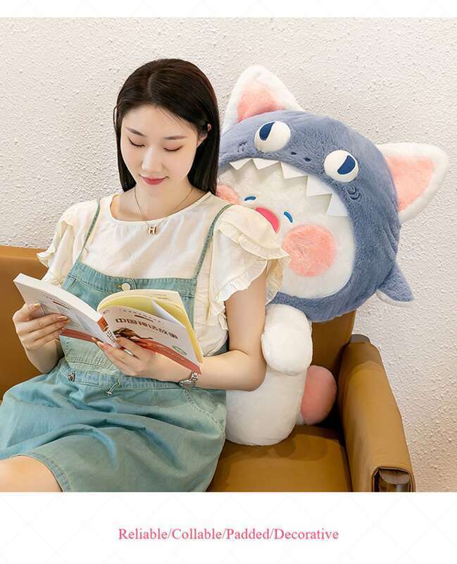 Shark Plush Toy Doll Cute Cat Pillow Birthday Gift_voghion.com