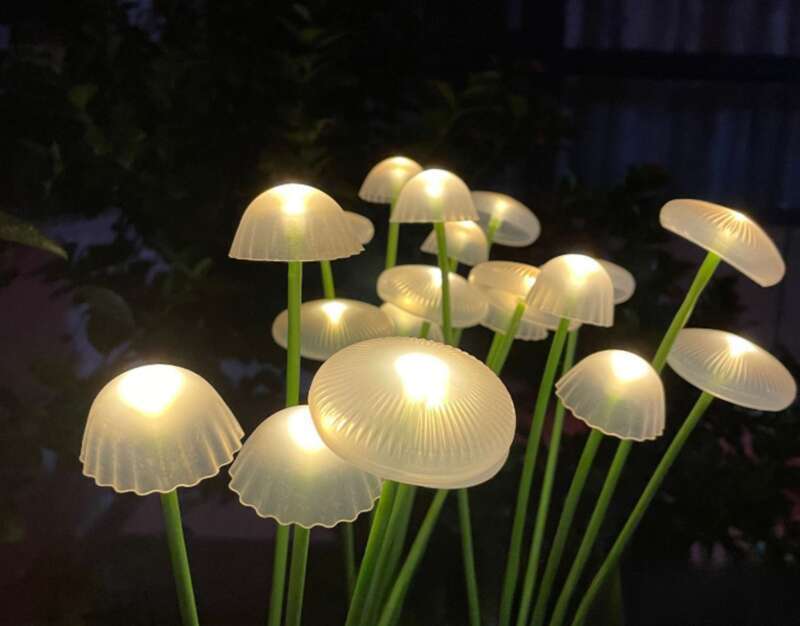 LED Solar Silikon Pilz Boden Stecker Quallen Outdoor Garten Hof Atmosphäre Dekoration Rasen Lampe_voghion.com