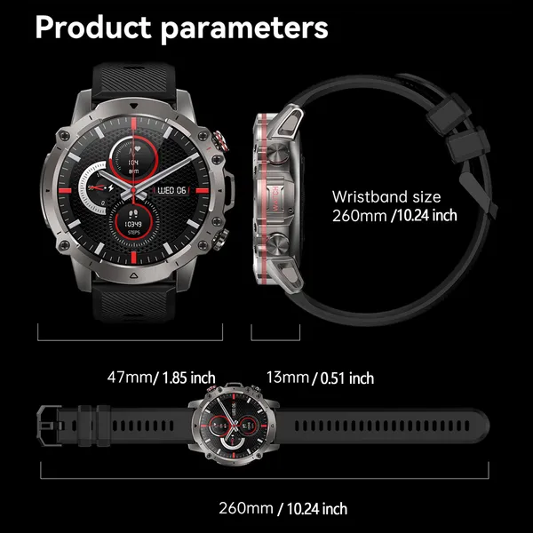 Smart Watch For Men, 1.43' AMOLED HD Full Touch Screen, 100+ Sports Modes, Answer Calls Wirelessly, Fitness Tracker Pedometer Customizable Faces, Co_voghion.com