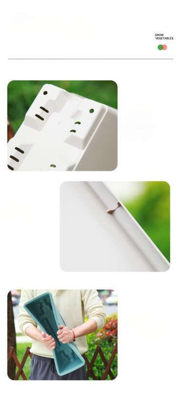 Vaso de resina retangular para plantas, vaso de plantas para plantas, com ranhuras para plantio, para famílias de flores e azevinhos espessos_voghion.com