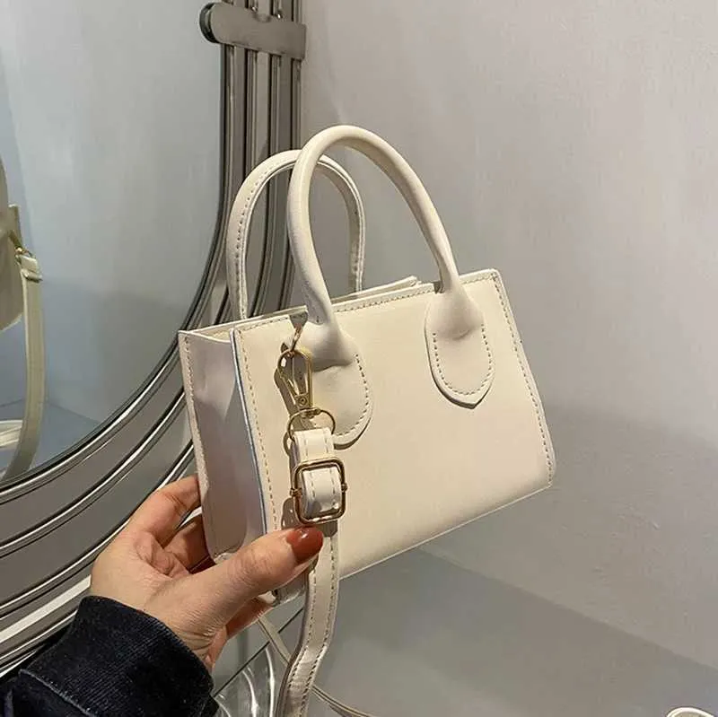 Elegant Top Handle Shoulder Bag For Women Solid Color Pu Leather_voghion.com