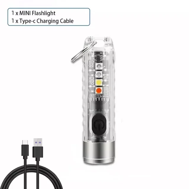 Mini Portable Keychain Flashlight With Usb Charging And Magnet_voghion.com