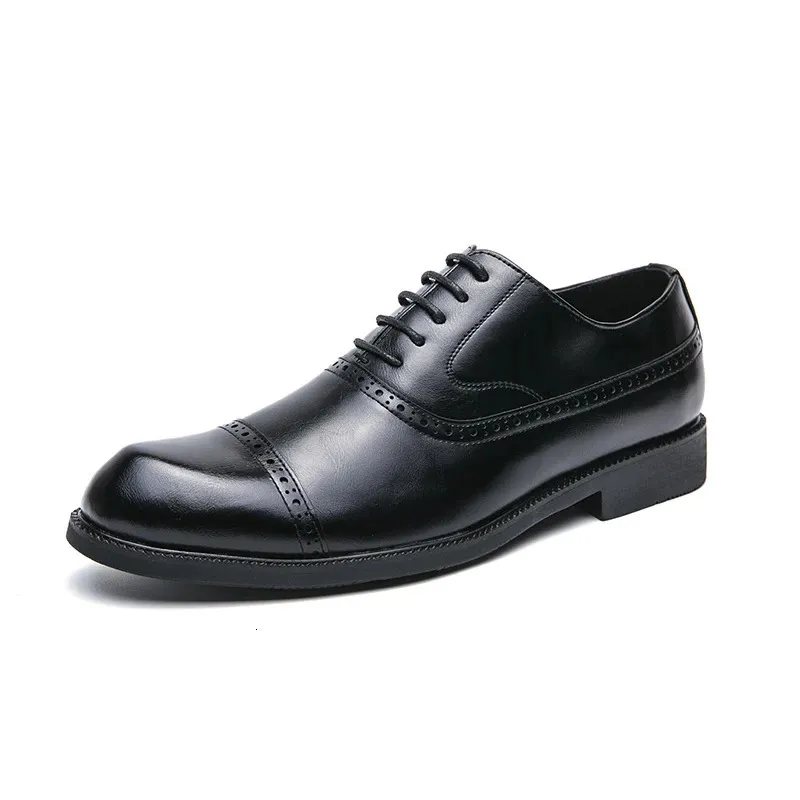 Handgemaakte Wingtip Oxford leren grijze brogue jurk klassieke zakelijke formele herenschoenen Zapatillas Hombre 250226_voghion.com