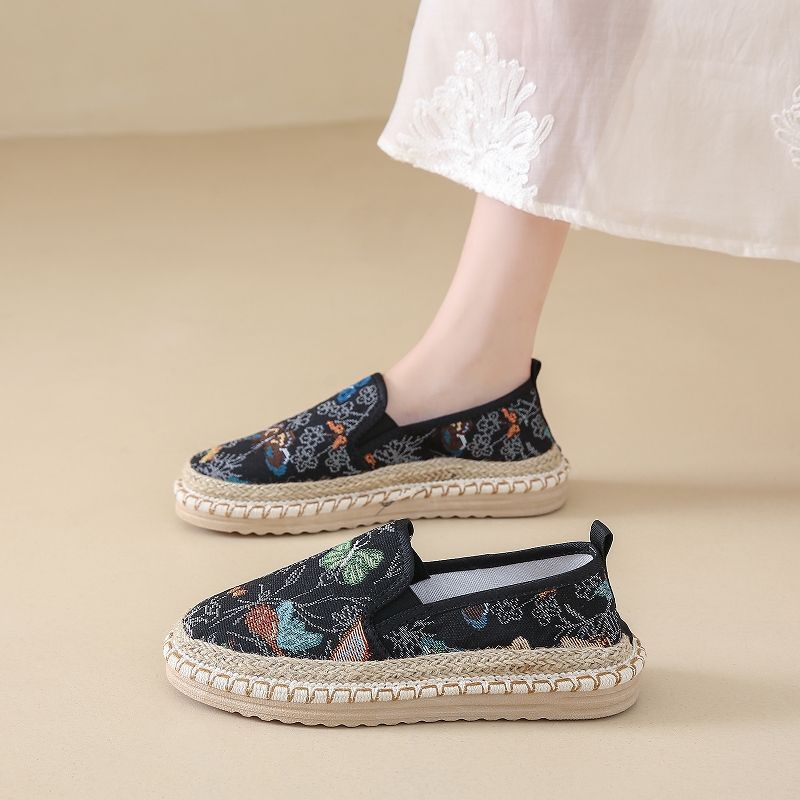 2024 new thick soled cloth women's casual every single shoe shallow mouth flat a slip-on lazy fashion shoes_voghion.com