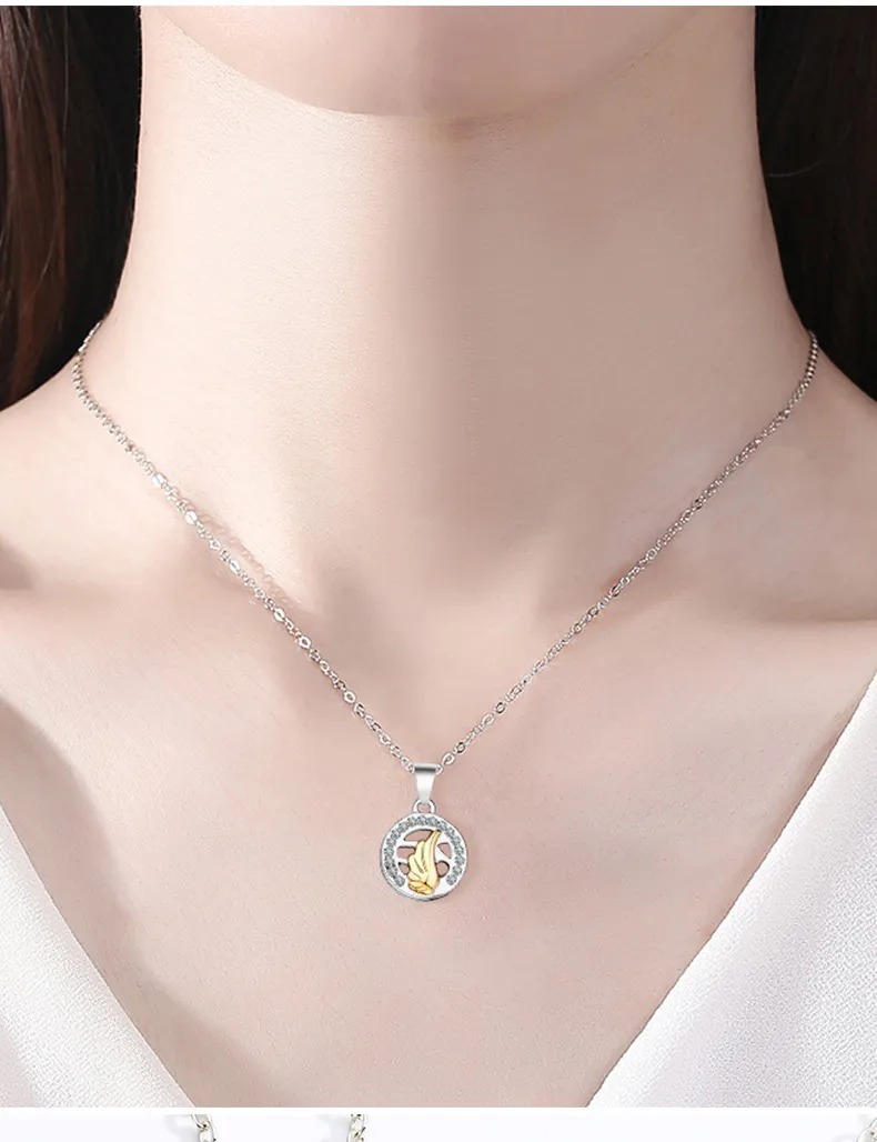 Naszyjniki z wisiorkami Słońce Księżyc i gwiazdy Naszyjnik dla par Pióro Skrzydło Magnes Przyssawka Łańcuszek obojczyka Dla mężczyzn Kobiety Obojczyk_voghion.com