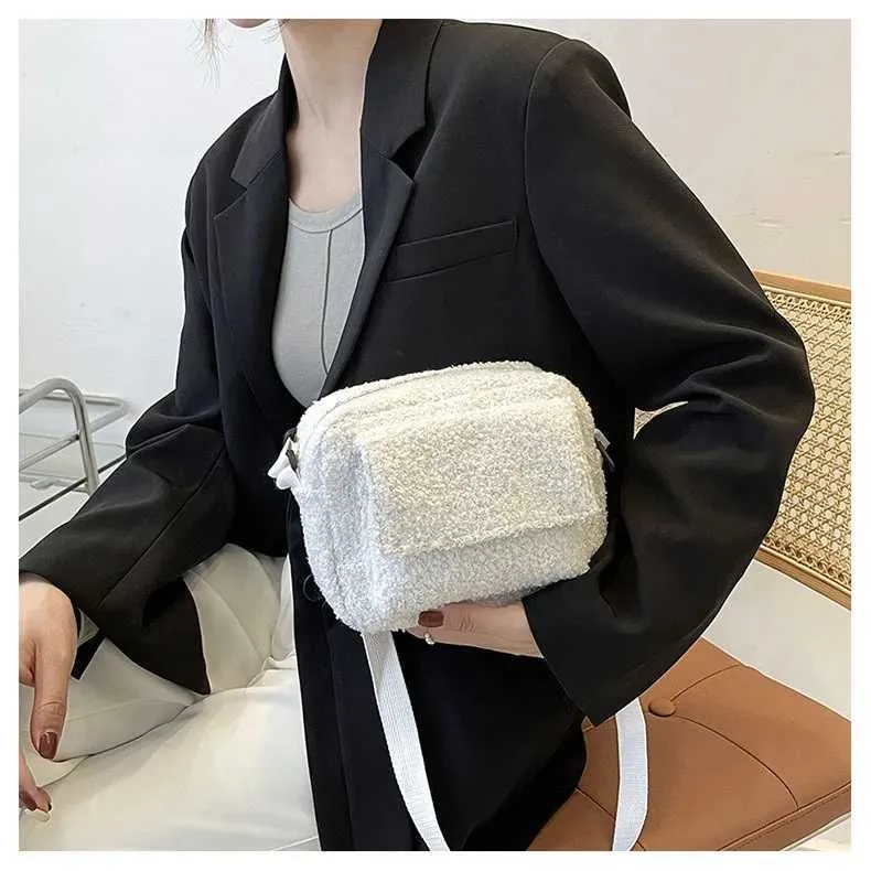 2024 Nouveau Tissu En Peluche Femmes Épaule Bandoulière Petit Mode Laine D'agneau Fourrure Moelleuse Hiver Femme Sac Designer_voghion.com