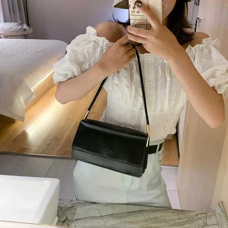 Designer Bag New simple shoulder PU leather armrest solid color womens handbag casual girl small square bag Y241115_voghion.com