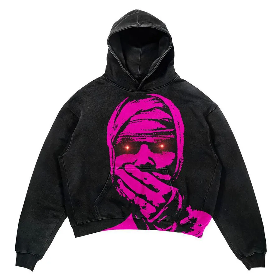 Herren-Designer-Skelett-Sweatshirts im Y2K-Stil, lockere Fleece-Kapuzenpullover für Männer und Frauen, High Street, lässige, übergroße Hoodies_voghion.com