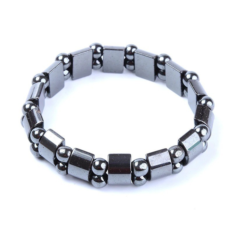 gallstone Magnetic Magnet Simple Beaded Elastic Bracelet Black Beads Magnetic Therapy Hand Jewelry_voghion.com
