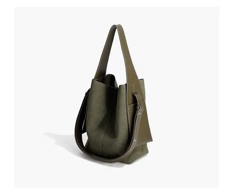Sacs à bandoulière en cuir souple givré pour femmes élégantes et solides, grande capacité, sacs composites décontractés pour femmes C241212_voghion.com