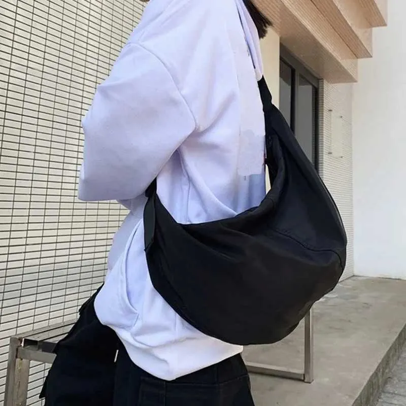 Borsa a tracolla in tessuto Oxford per donna, alla moda e alla moda, stile pigro, grande capacità, per studenti, classe, spalla_voghion.com