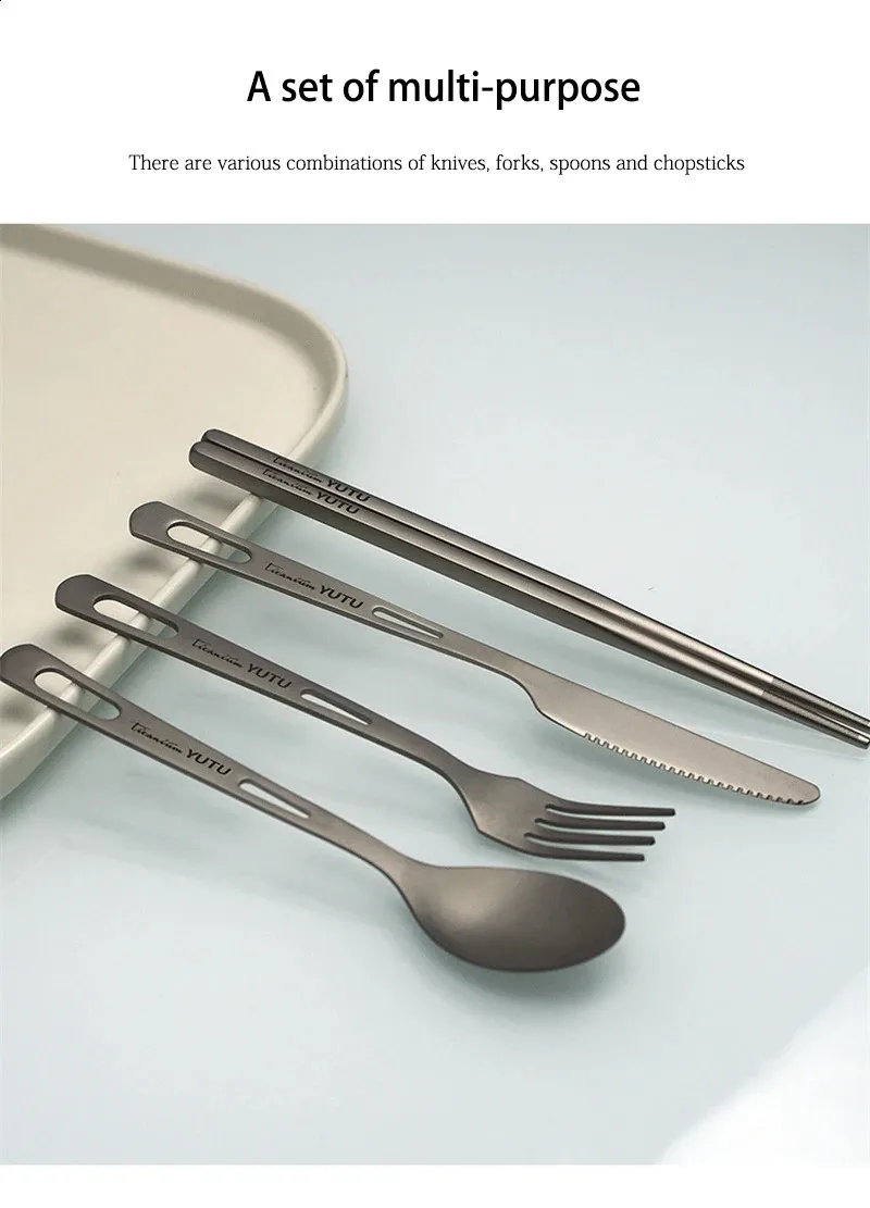 Pure Tableware - Juego de cuchillos y tenedores portátiles para viajes y acampadas (240910)_voghion.com