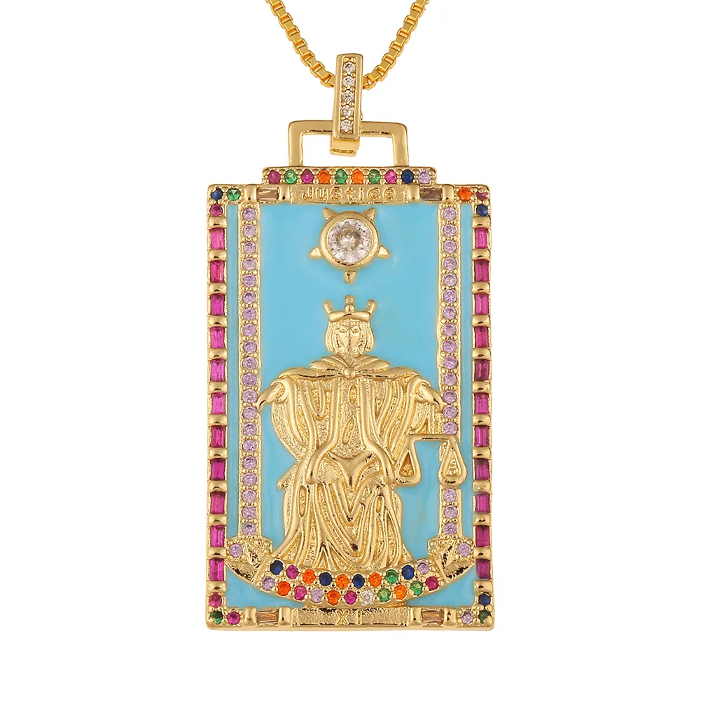 Collana con ciondolo carta dei tarocchi stile hip hop_voghion.com