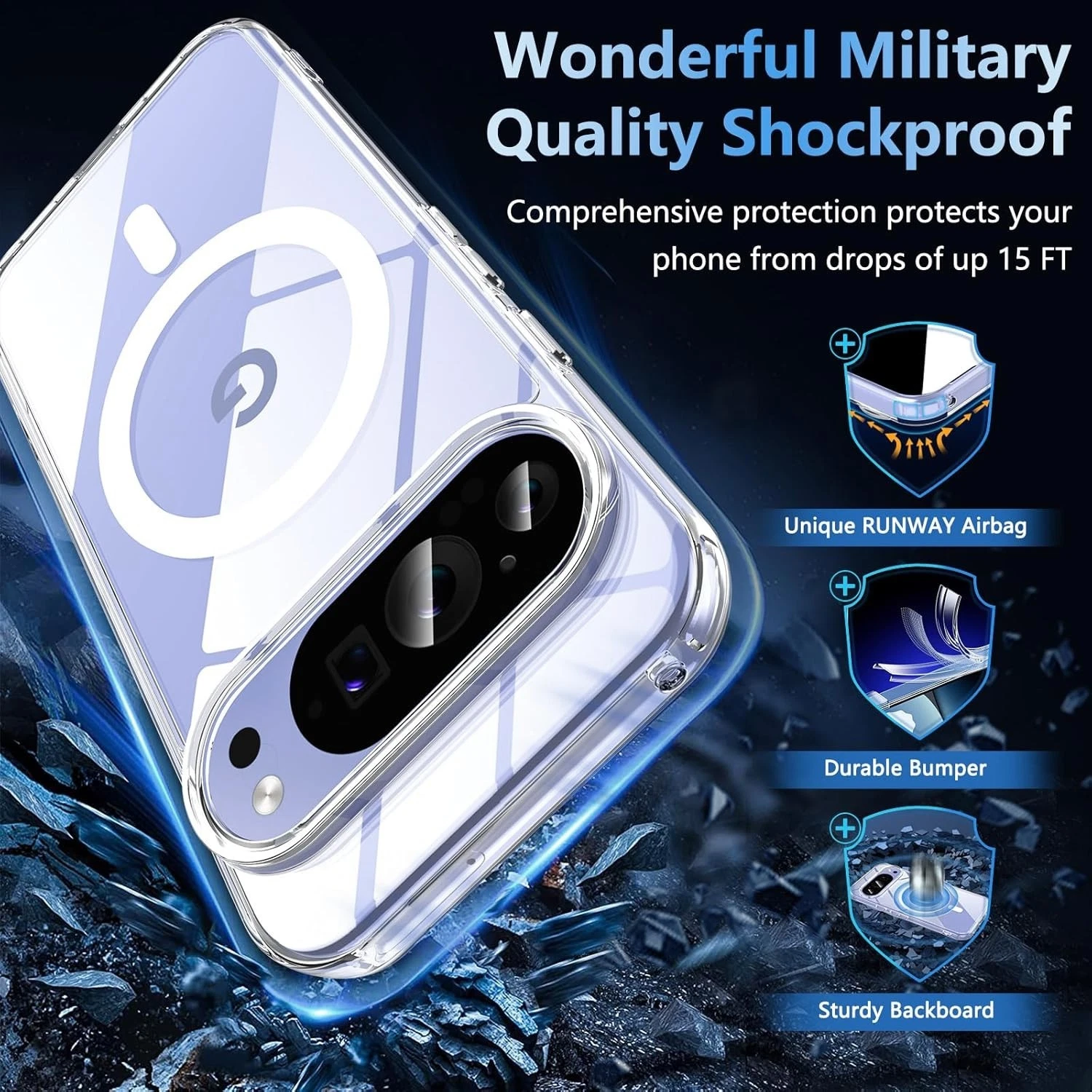 For Google Pixel 10 Pro XL/9A/9 Case Phone Shockproof Mag.safe Cover+Screen Glass_voghion.com