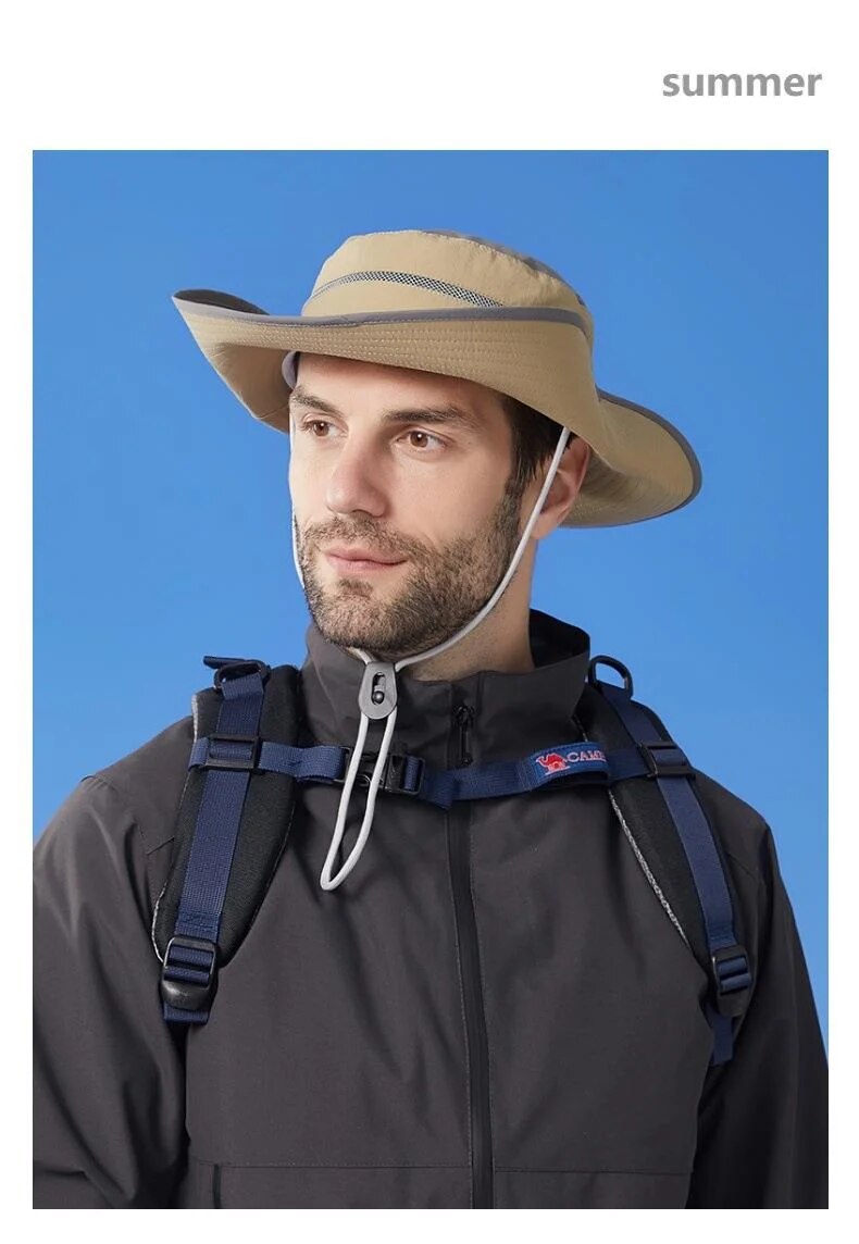 New Large Brimmed Waterproof Outdoor Hat for Men and Women, Suitable for Casual Mountaineering, Sun Protection, Face Covering, Fishing Hat_voghion.com