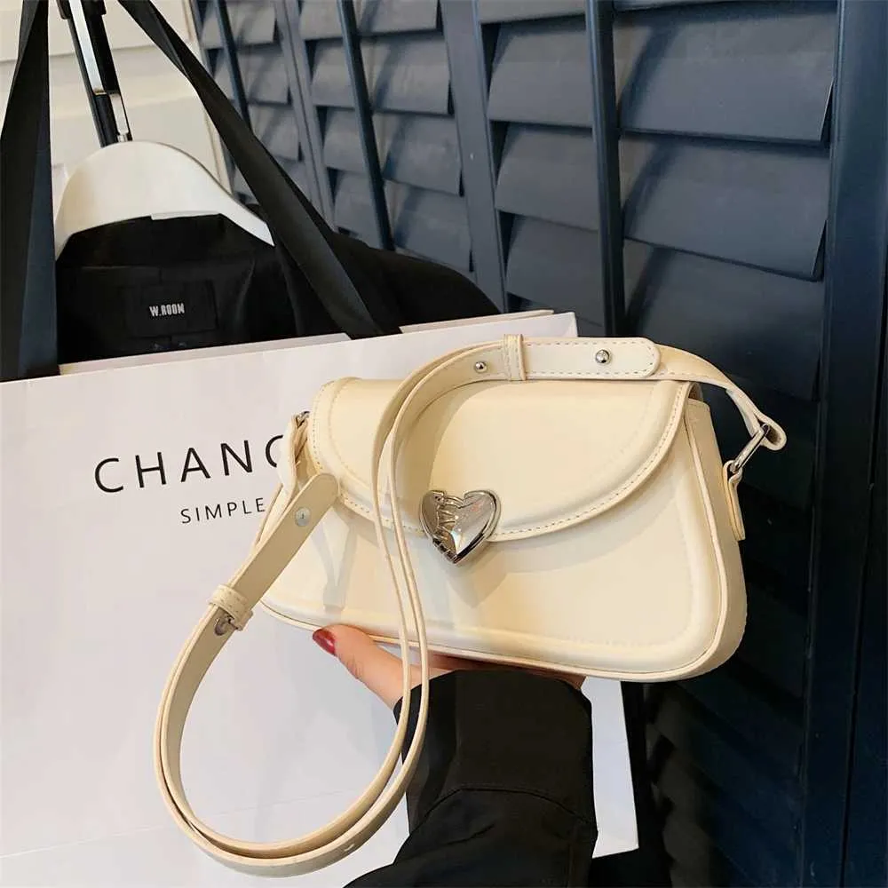 Schoudertas voor dames kleine schoudertas met hartgesp zilver_voghion.com