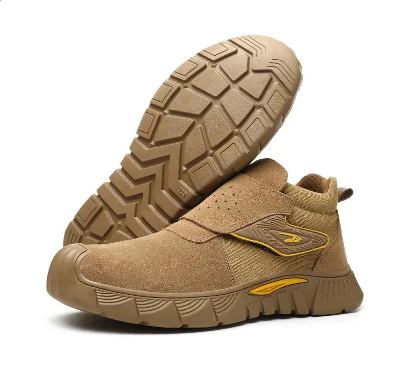 Chaussures de sécurité légères et antidérapantes pour hommes, avec embout en acier respirant et semelle en caoutchouc incassable, 240918_voghion.com