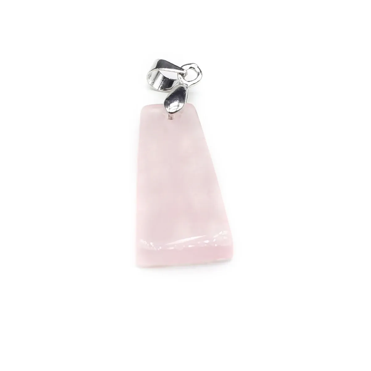 Collane con ciondolo 10 pezzi all'ingrosso pietra naturale quarzo rosa agata trapezoidale creazione di gioielli fai da te collana orecchini_voghion.com