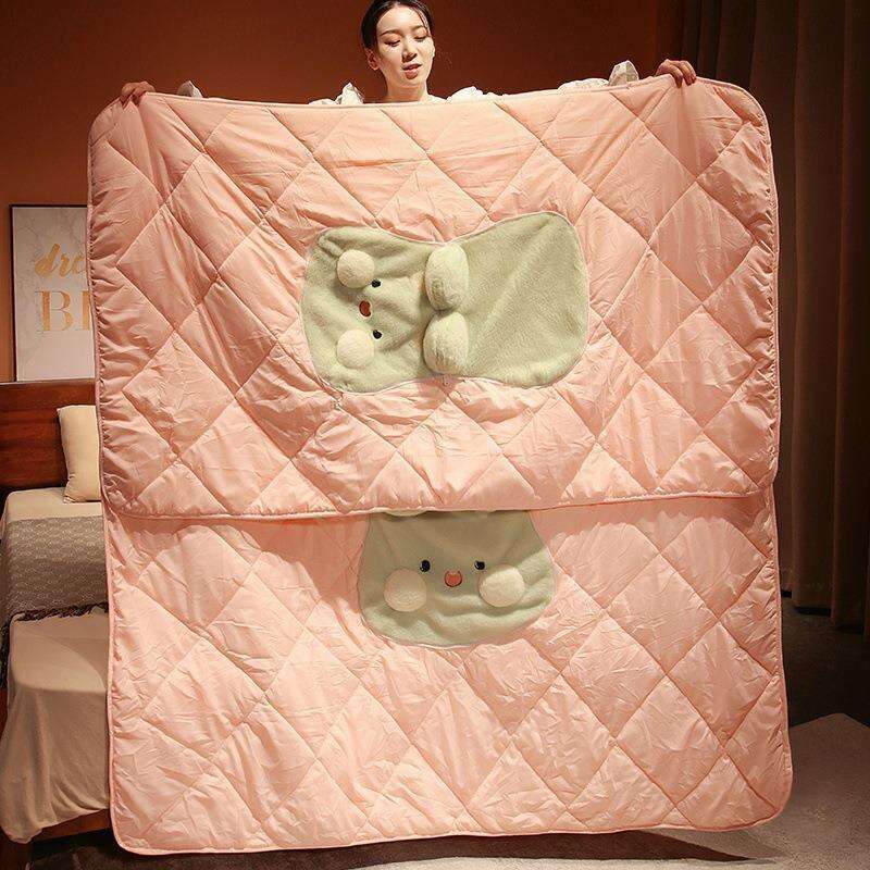 dual-purpose Air Conditioner, Office Nap, 2-in-1 Pillow, Folding Blanket, Car Use_voghion.com
