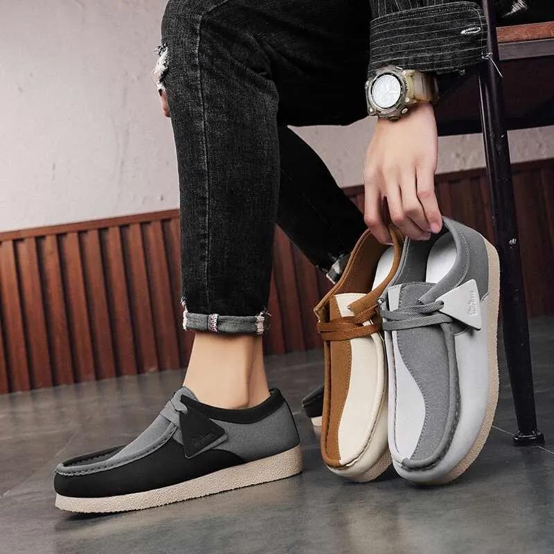 New Arrival Free Shipping Vintage Casual For Slip On Suede Sneakers Men Comfortable Walking Mens Boat Shoes Chaussures_voghion.com