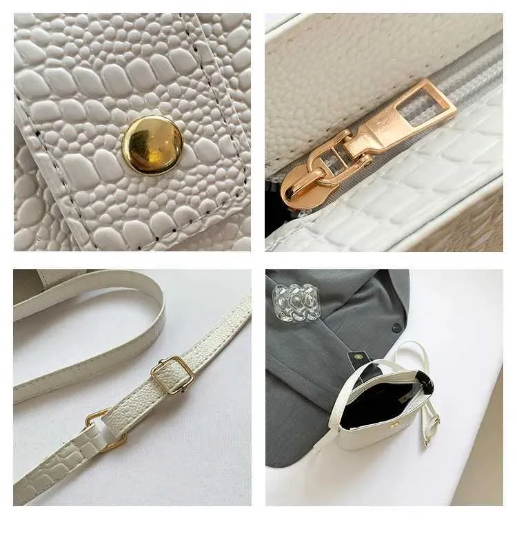 Retro Steinmuster Eimer Handtasche Damen Umhängetasche Schultertasche_voghion.com