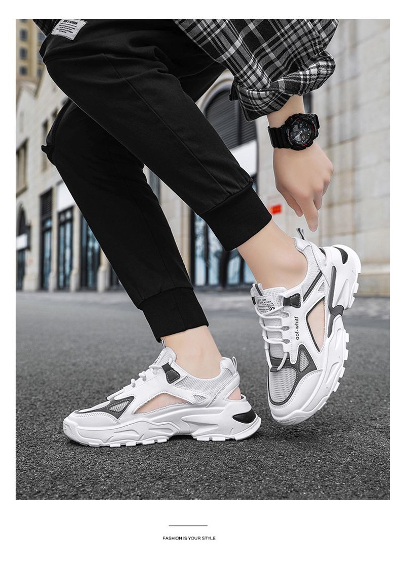 Sandalen Hären am Summer, atmungsaktiv, Outdoor, rutschfest, ausgehöhlt Casual Sports, Papp fir Teenager, déck Sohlen, séier_voghion.com