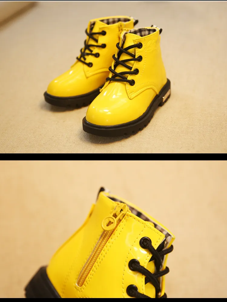 Botas de piel sintética antideslizantes para niño y niña, botines de otoño e invierno, talla 21_voghion.com