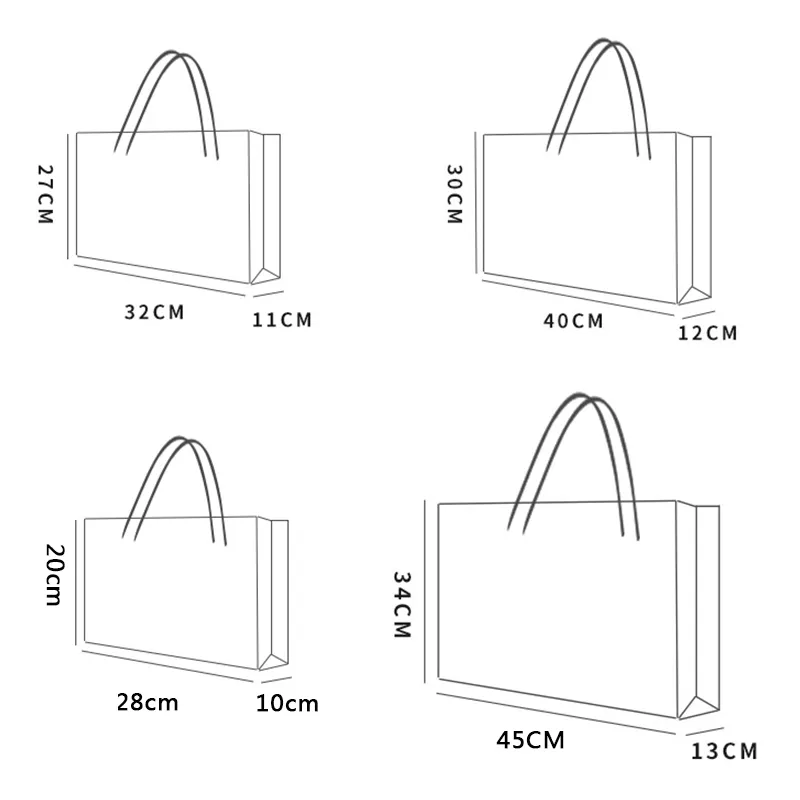 Non-woven Fabric Reusable Shopping Bags 4 Sizes Foldable Tote Grocery Clothes Storage Travel Eco Friendly Shopper Bag_voghion.com