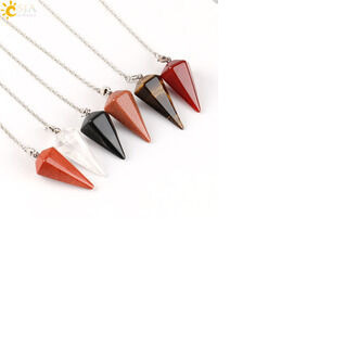 Vendite calde Collana di cristallo di rocca Collane a farfalla Pietra naturale Ametiste Quarzo trasparente Occhio di tigre Pendenti Catena in acciaio inossidabile_voghion.com