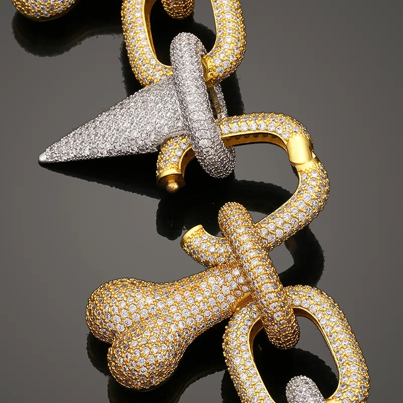Iced Out Cuban Link Chain Necklace For Men Prong Set Jewellery_voghion.com