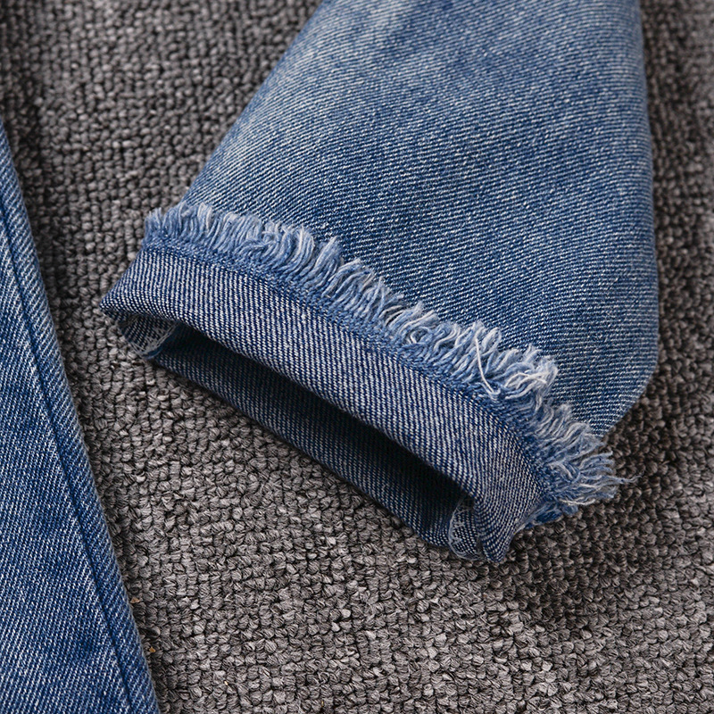 Mother & Kids Spring new 2024 small and medium children's street contrast color children's trousers girls color letter loose jeans_voghion.com