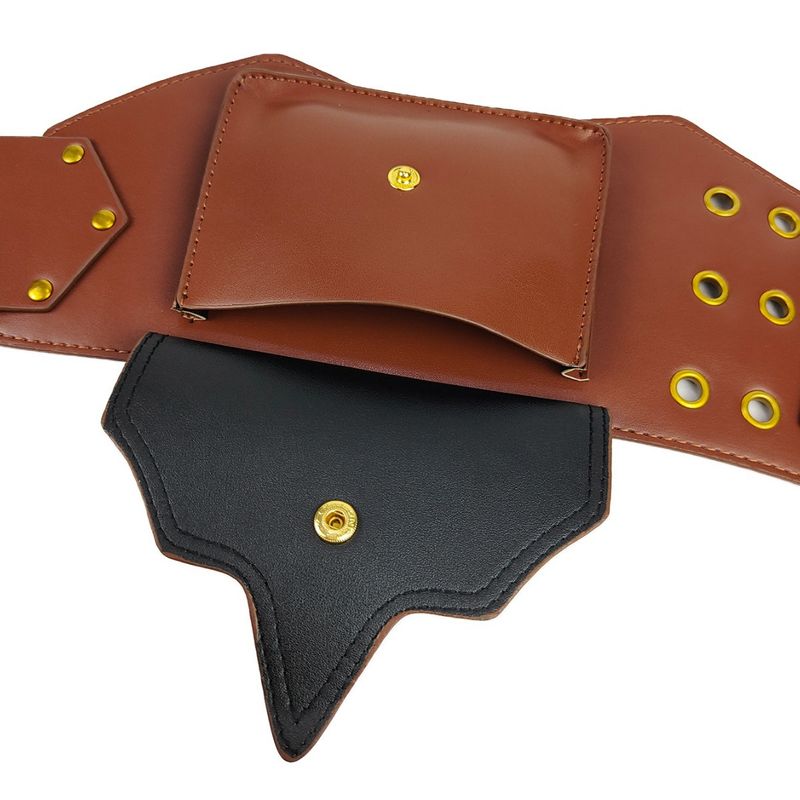 Western Cowboy-Stil Doppelschnalle Metall Niet dreidimensionale Ledergürtel Persönlichkeit Trend Freizeit Mini Gürtel_voghion.com