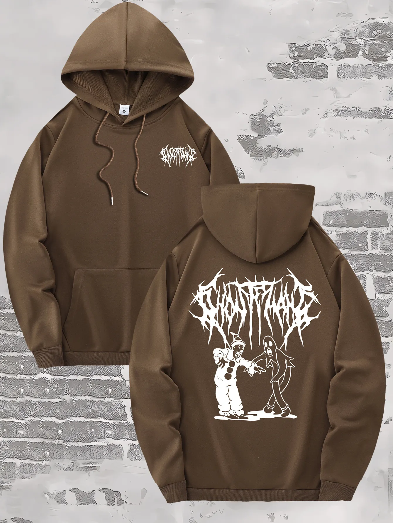 Stampa grafica con personaggi divertenti, felpa con cappuccio a maniche lunghe comoda ed elegante da uomo, felpa con cappuccio versatile per l'autunno_voghion.com