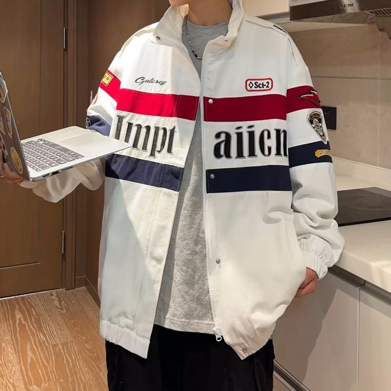 Baggy Racing Suit Trendy Baseball Jacket_voghion.com