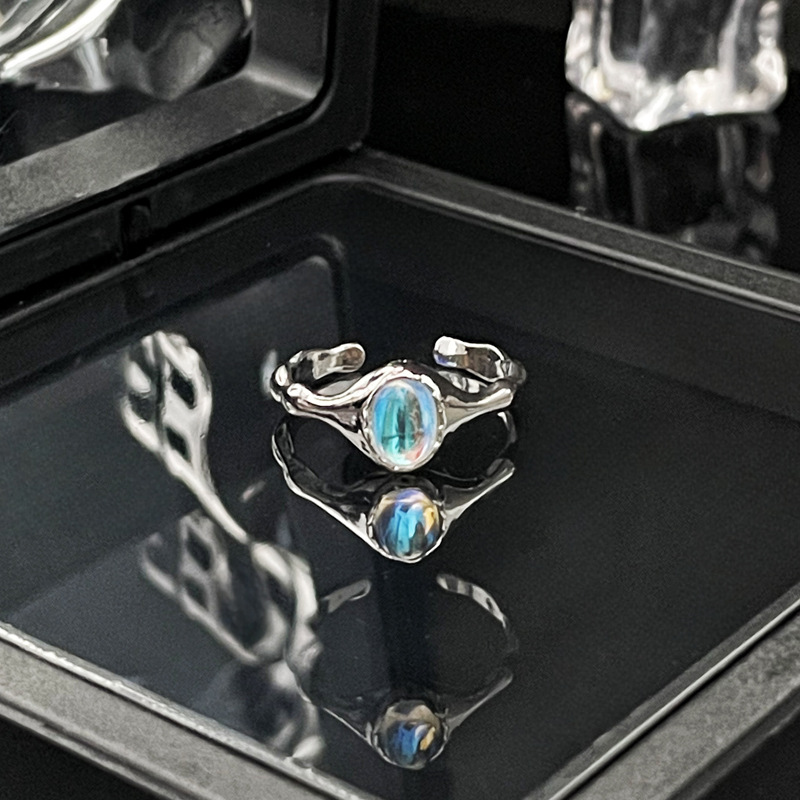 Minimalist Design with Moonlight Stone, Fashionable Open for Women's Instagram, Cool Sweet Style, Personalized and_voghion.com