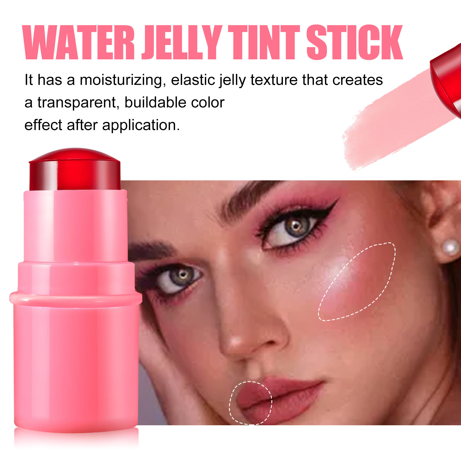 Fard de obraz cu pudră EELHOE Fruit Frozen Red Stick de culoare mat, ușor și subțire, natural pentru buze goale_voghion.com