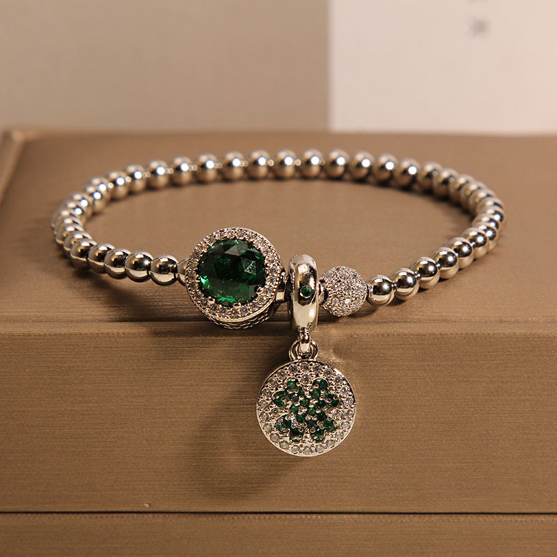 Elegantes Perlenarmband für Frauen, handgemachtes grünes Edelstein Charm Armband, Einzigartiges Schmuckgeschenk im Boho-Stil für Sie_voghion.com