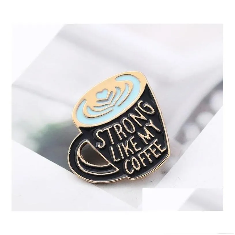 Spelden, spelden broches koffie emaille speld sterk als M minnaar tas revers kleding badge cadeau Shu16 drop leveren juweel_voghion.com