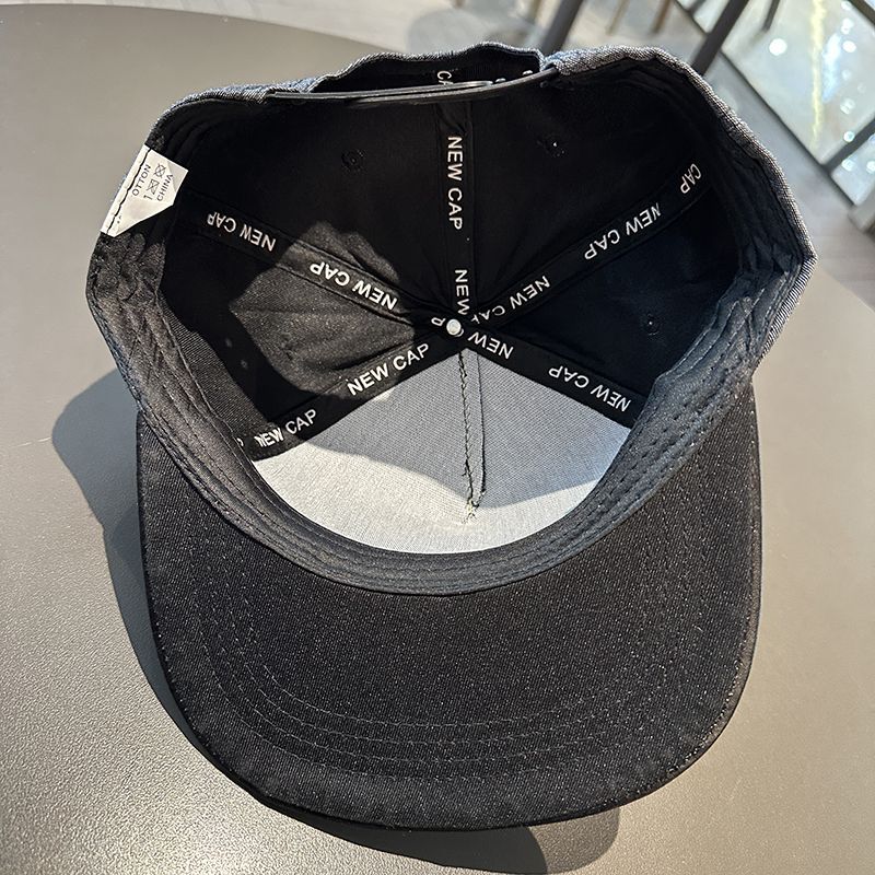 Hat men, spring and autumn denim style hip-hop for women, flat brim big head circumference, small face, baseball hat,_voghion.com