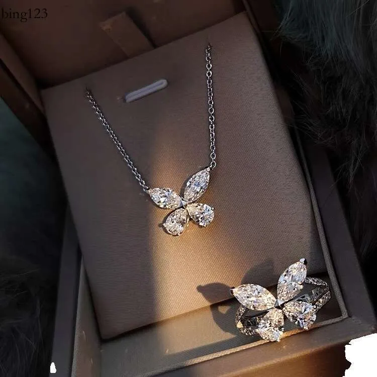 Junheng Colar de Borboleta com Pingente Totalmente Gelado S Vvs D Joias de Sílica_voghion.com