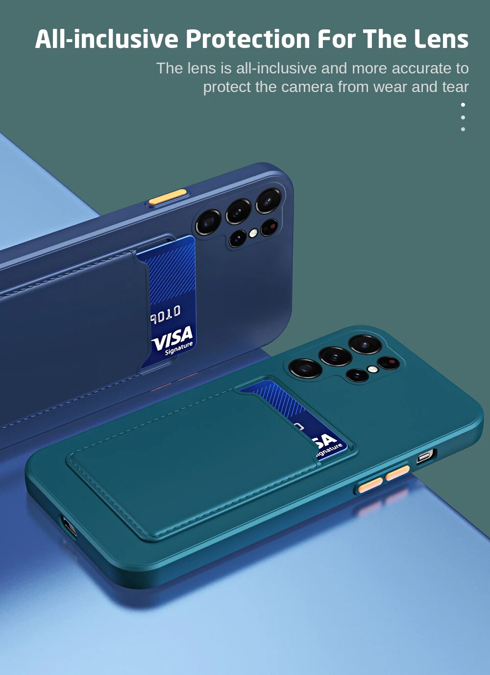 Funda de silicona color caramelo para Samsung Galaxy S24 Ultra con ranura para tarjetas y ranura para tarjetas para Samsung S24 Plus, S24 Ultra y S 24 5G_voghion.com