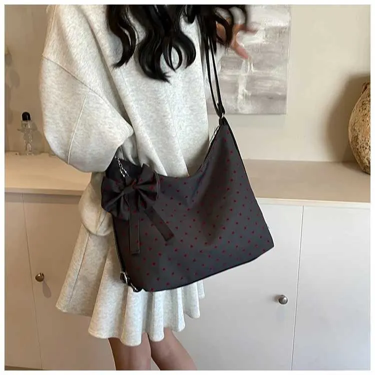 Vintage Women Canvas Backpacks Hearts Print Casual Crossbody Large Capacity Tote Packs Versatile Female Shoulder Bag_voghion.com