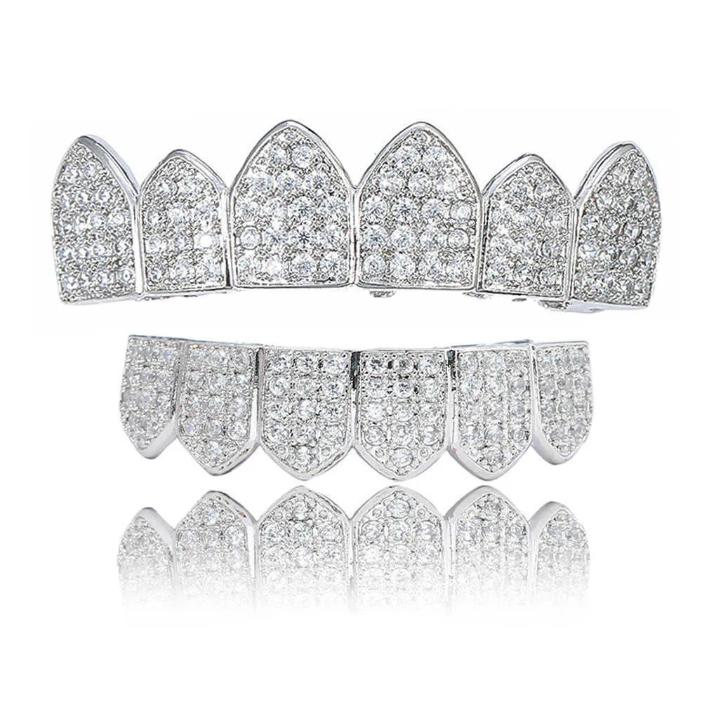 Custom High-Quality Hip Hop Jewelry Teeth 8Top 8Dowm Sier Vvs Diamond Fully Iced Out Perm Cut Moissanite Grillz For Mens_voghion.com