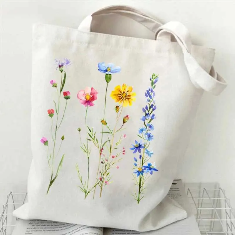 Wanshi Wildwer Pattern Handbag Canvas Travel Daily Shopping Bag Y241109_voghion.com