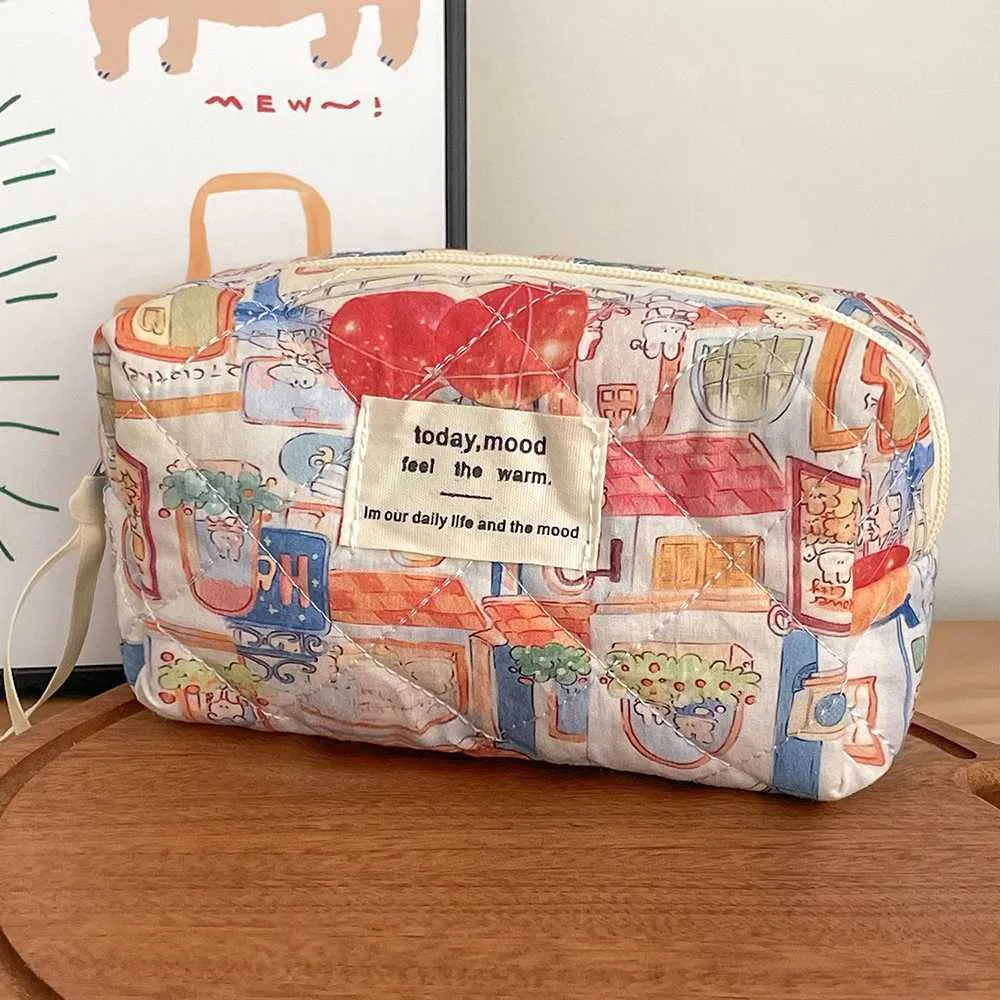 Geantă de mână portabilă cu fermoar retro pentru machiaj, model de animale cu desene animate, geantă de machiaj, ruj, depozitare pentru cosmetice, Y241023_voghion.com