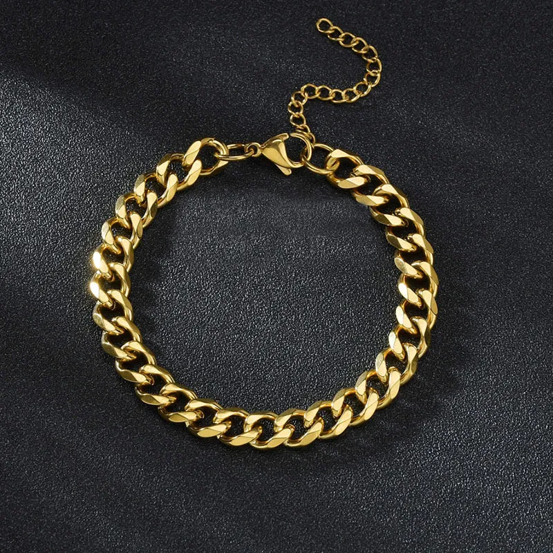 Edelstahl Cuban Link Armband Für Herren Im Punk Stil_voghion.com