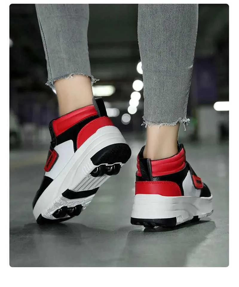 Barn Rullskridskor Pojke Flickor Sneakers Sportskor med 4 Hjul till Jul Födelsedag Barn Show Present H241028_voghion.com